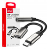 Adpater rozgałęźnik USB-C na USB-C + Mini Jack 3.5mm 10cm AMIO-04295