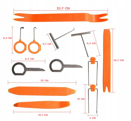 KLUCZE ŚCIĄGACZE NARZĘDZIA DO DEMONTAŻU TAPICERKI