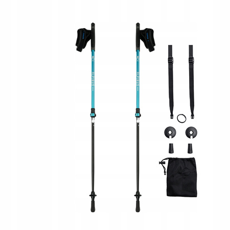 KIJE NORDIC WALKING ALPINUS Lysefjord REGULOWANE 85-135 cm NIEBIESKIE