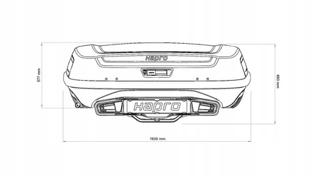 Hapro Boxer L 420 Hexagon Black - Box z platformą na hak czarny matowy