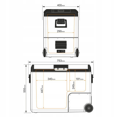 Przenośna lodówka kompresorowa Yolco TCX60 Carbon DualZone