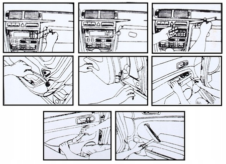 KLUCZE ŚCIĄGACZE NARZĘDZIA DO DEMONTAŻU TAPICERKI