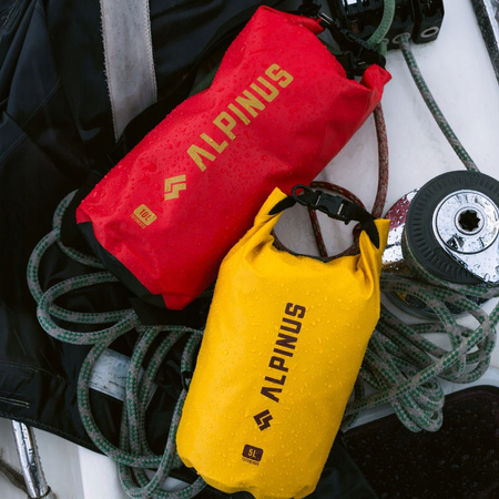 Worek wodoszczelny Alpinus Tutunendo-Hobart 10 czerwony PCV, rolowany IPX6