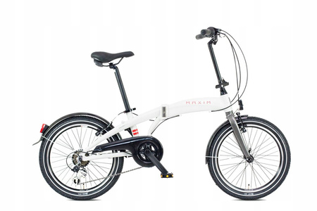 Rower Składak Maxim MC 1.0 Koła 20 Rama 13 Aluminiowy 6 - Biegowy Biały