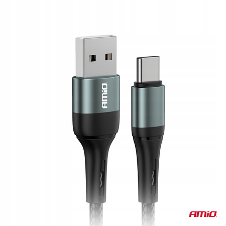 Kabel Amio USB - USB typ C 1 m czarny