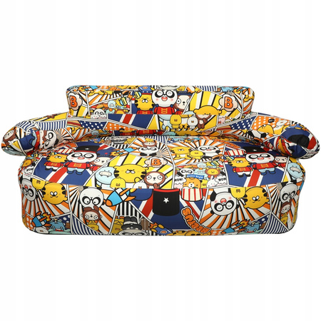 Sofa dmuchana Yolco z oparciem wielokolorowa 171x68 cm 400 kg