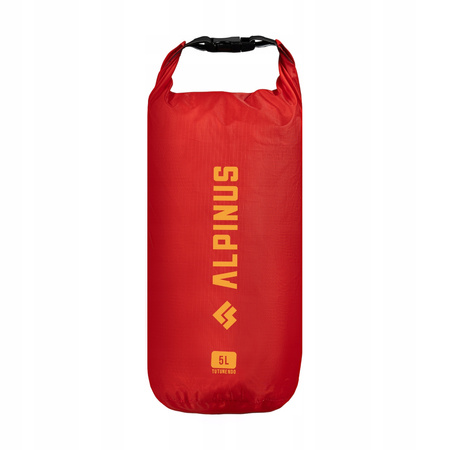 Worek wodoodporny Alpinus Tutunendo 5 litrów lekki, czerwony, rolowany