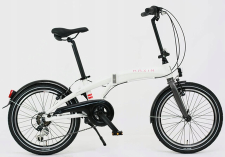 Rower Składak Maxim MC 1.0 Koła 20 Rama 13 Aluminiowy 6 - Biegowy Biały