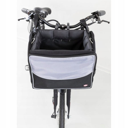 Transporter rowerowy przedni czarny/szary 41×26×26