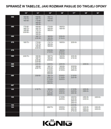 Łańcuchy śniegowe Koenig CG-9 gr.80