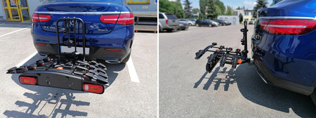 BAGAŻNIK ROWEROWY NA 2 ROWERY AGURI ACTIVE BIKE 2 SREBRNY