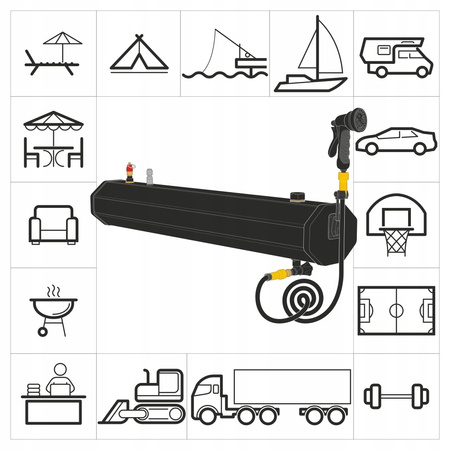 PRYSZNIC TURYSTYCZNY SOLARNY ZBIORNIK NA WODĘ Z PRYSZNICEM YOLCO WT30 30L