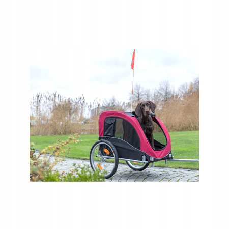 Trixie Przyczepka rowerowa wózek dla psa 58x52x79 cm L do 30 kg CZERWONA