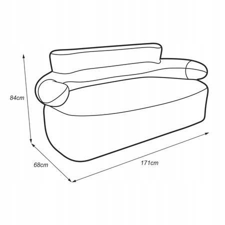 Sofa dmuchana Yolco z oparciem wielokolorowa 171x68 cm 400 kg