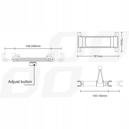  Uchwyt do telefonu/tabletu Amio czarny do zagłówka 4,7-12,9
