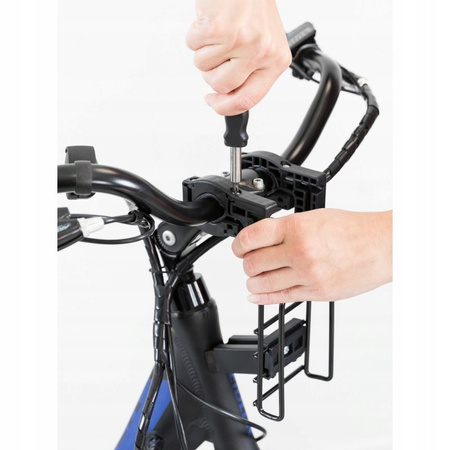 Transporter rowerowy przedni czarny/szary 41×26×26