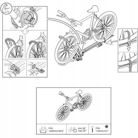 Menabo Chrono SX aluminiowy uchwyt rowerowy na dach do e-bike (lewostronny)
