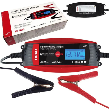 Prostownik cyfrowy ładowarka do akumulatora 6V 12V - 2A 4A - DVL DBC AMIO