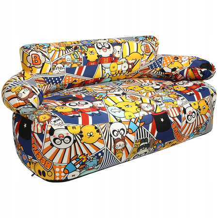 Sofa dmuchana Yolco z oparciem wielokolorowa 171x68 cm 400 kg