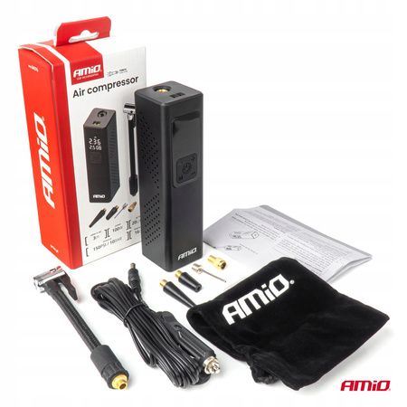Kompresor samochodowy z wyświetlaczem LED 12V 100W AMIO-04376