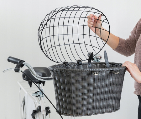 Kosz na rower dla psa, kota Trixie odcienie szarości rozm. XXS/XS do 5kg