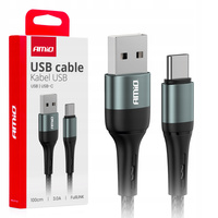 Kabel Amio USB - USB typ C 1 m czarny