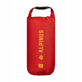 Worek wodoodporny Alpinus Tutunendo 5 litrów lekki, czerwony, rolowany