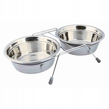 Zestaw dwóch misek metalowa Trixie srebrny 1,5 l